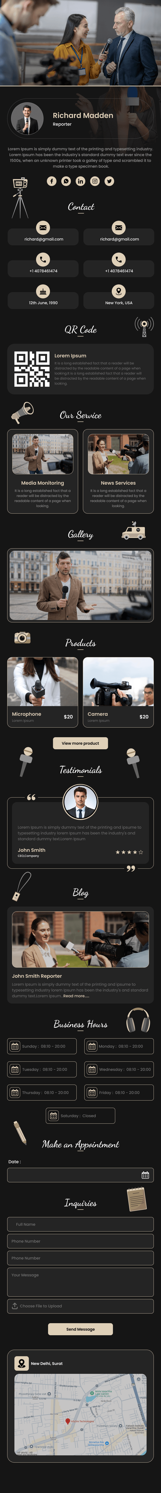 Digital card template vcard39