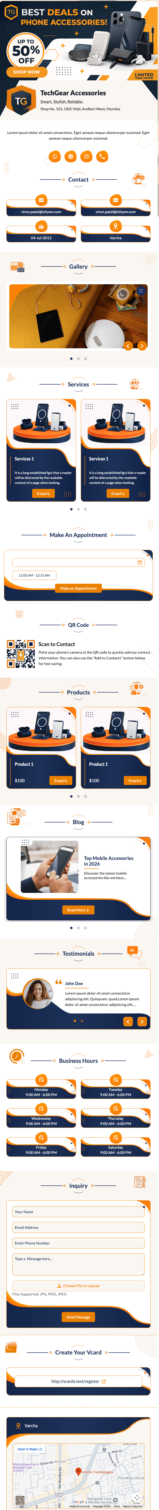 Digital card template vcard42