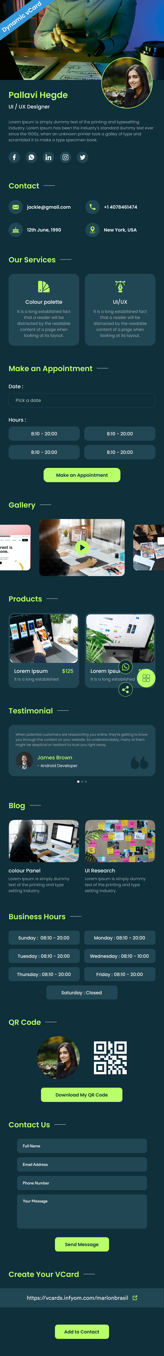Dynamic vCard · Classic
